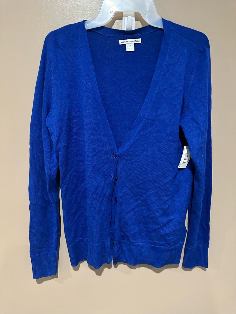 Amazon Essentials Women's Cobalt Blue V-Neck Button Cardigan